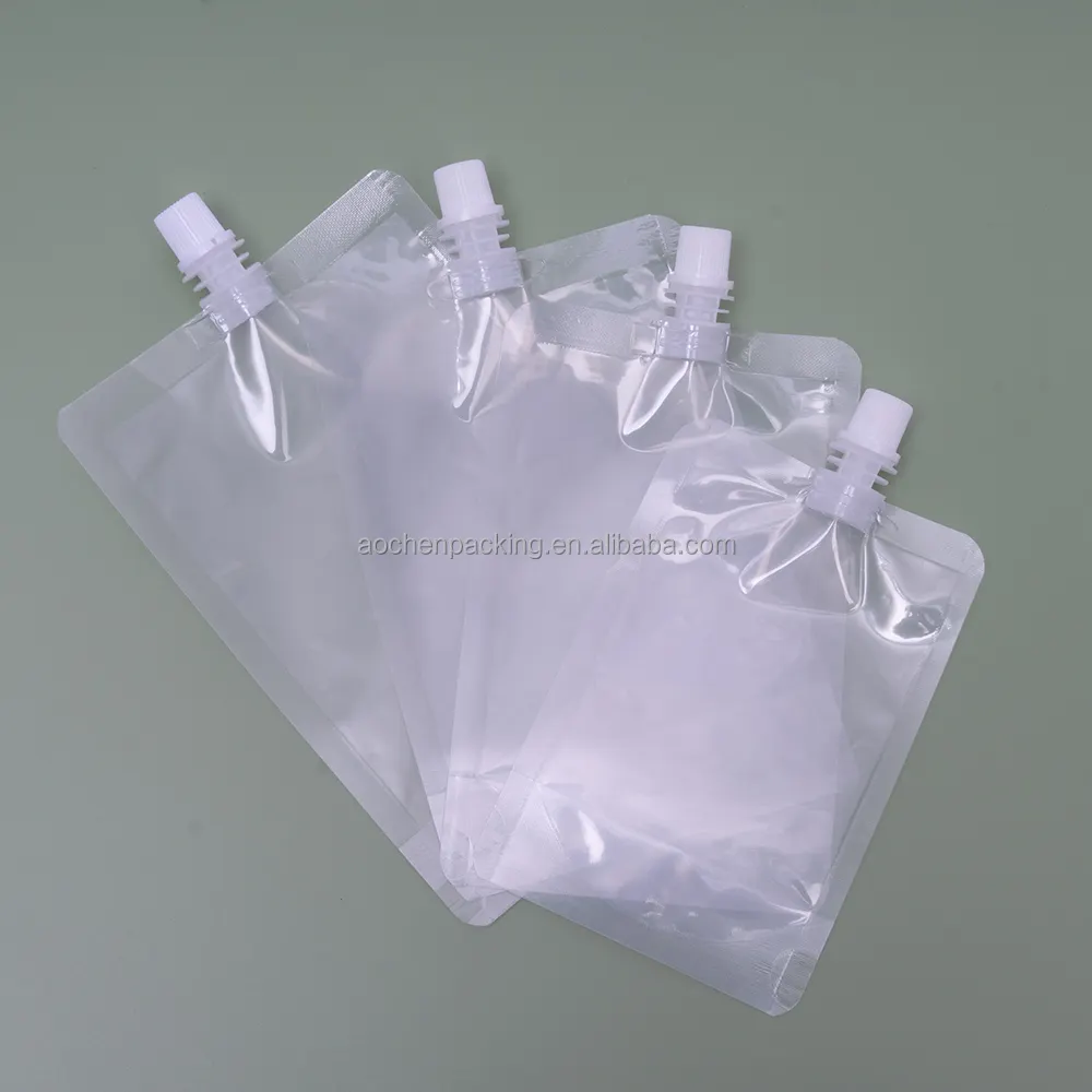 Kunden spezifische transparente Tasche, flüssige Beutel verpackung, Stand-up-Auslauf beutel