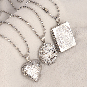 Collier unisexe en acier inoxydable avec pendentif à mémoire <span class=keywords><strong>de</strong></span> forme, <span class=keywords><strong>sublimation</strong></span>, avec cadre <span class=keywords><strong>de</strong></span> photo et mémoire, pour hommes et femmes - Product Image 6