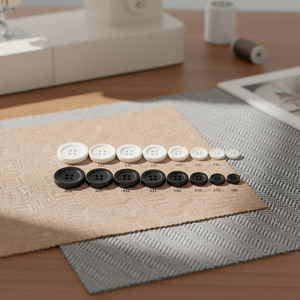 Bottoni a Pressione ABS Specifici per Abbigliamento, Rettangolari, 18L-40L, Varie Misure, Nero Bianco Bicolore, Design a Quattro Occhielli, Durevoli - Product Image 3