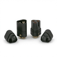 Connecteur moteur 3 pôles Amass MT60 noir, fiche en cuivre plaqué or pour contrôleur de monocycle, service OEM direct usine