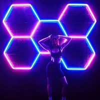 Panneaux lumineux LED hexagonaux RGB intelligents avec télécommande, LED hexagonaux RGB pour la décoration intérieure et extérieure, éclairage de scène pour fêtes