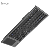 Keyboard Mini lipat Bluetooth, Mouse gigi biru 2.4G BT5, 0 ukuran penuh portabel Kombo tanpa kabel untuk Windows Android