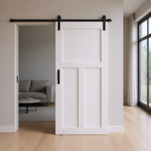 CRAZY ELF Porte coulissante de grange 28 x 84 po en MDF non fini, style moderne, avec kit de quincaillerie - Product Image 2