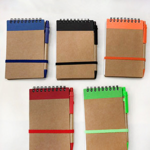 Ensemble <span class=keywords><strong>de</strong></span> carnet <span class=keywords><strong>de</strong></span> notes en papier kraft avec stylo à bille écologique - Product Image 1