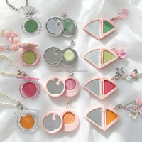 Palette de fards à paupières rose blush solide, maquillage longue tenue, portable, design personnalisé avec effet miroir