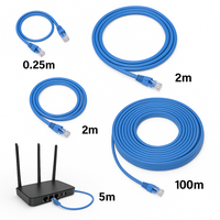 EXW kabel Ethernet Patch panjang kustom 0.25-100m RJ45 Cat5e Cat6 Cat6a Cat7 Cat8 UTP FTP kabel LAN jaringan SFTP