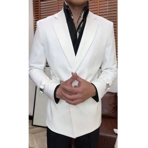 Dernière <span class=keywords><strong>tenue</strong></span> pour <span class=keywords><strong>homme</strong></span>, blazer noir à boucle, costume blanc tendance pour <span class=keywords><strong>homme</strong></span>, veste, manteaux - Product Image 1
