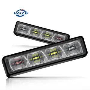 HAIZG עבודת LED אור Strobe כפולה צבע 4 שורות 12-led 12V-24V Offroad משאית הנדסה חופר רכב רכב LED עבודת אור