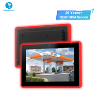 Tablette Android POE 10,1 pouces avec support VESA, panneau HMI industriel RK3566 avec éclairage LED pour la publicité dans les stations-service et l'affichage en magasin