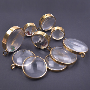 Pendentif médaillon en acier inoxydable, verre convexe rond, <span class=keywords><strong>photo</strong></span> flottante DIY pour la fabrication de bijoux, collier, porte-clés, cadeau - Product Image 3