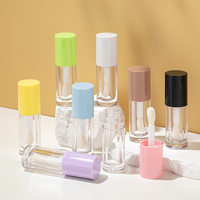 HEXUE – Tubes de brillant à lèvres personnalisés en gros, 4 ml, 5 ml, 6 ml, 6,5 ml, avec grand pinceau, conteneur mignon pour gloss, applicateur épais