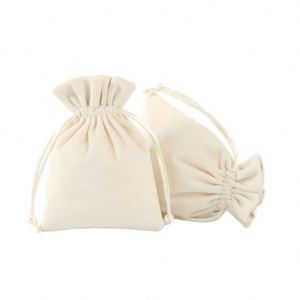 White Lightweight Gift Bags Breathable <b>Pouches</b> with <b>Drawstring</b> Reusable Packing Storage Bags for Wedding, Party, Birthday - Product Image 1