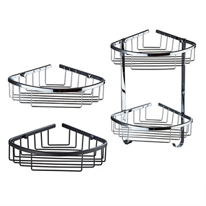 Étagère de rangement triangulaire Saint Ruijia en forme d'éventail, capacité de charge de 3 kg, panier d'angle en maille double couche, étagère de salle de bain - Product Image 3