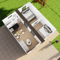 Maison conteneur extensible personnalisée de 30 m², 2 chambres, 1 salle de bain, préfabriquée, en Chine, pour l'Europe
