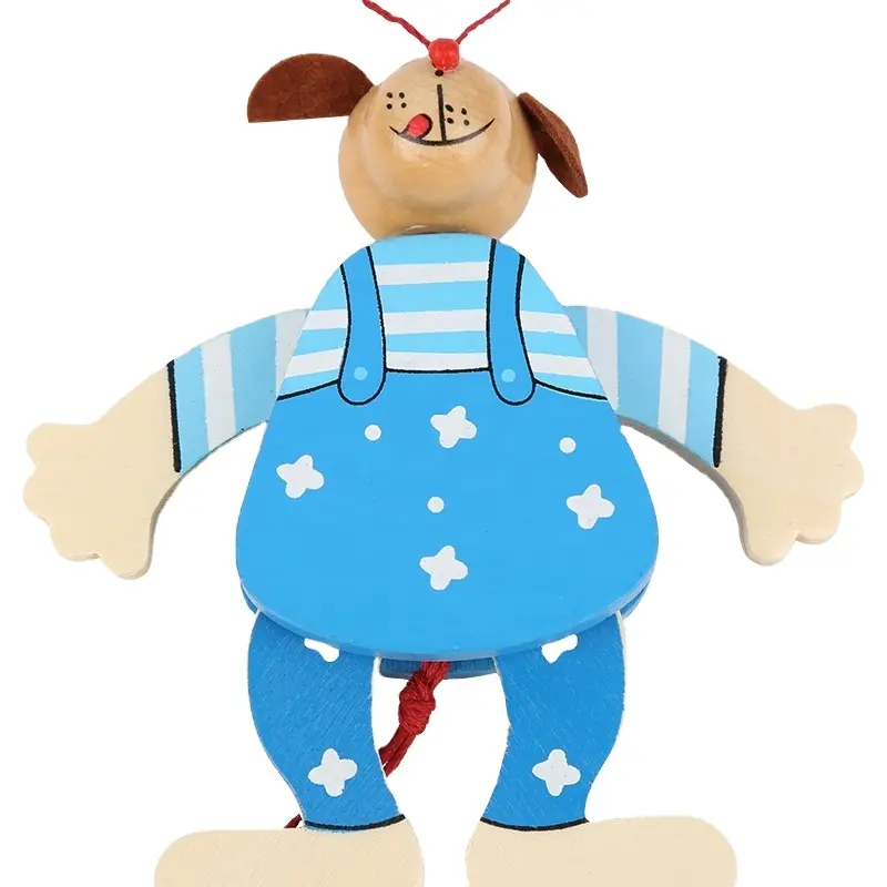 अनुकूलित उच्च गुणवत्ता वाले लकड़ी स्ट्रिंग पशु पुश कठपुतली Pinocchio खिलौने