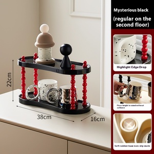 Tasse style crème stockage de service à thé multicouche étagère de tri de rangement de bureau domestique - Product Image 3