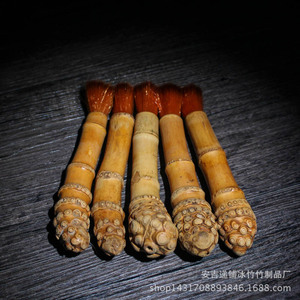 Cepillo para tetera de raíz de bambú, limpiador de té hecho de raíces de bambú viejas, cepillo para té hecho de nudos de bambú y bambú moteado, bandeja para té - Product Image 1