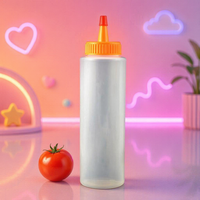 Bouteilles de sauce en plastique PE de qualité alimentaire à presser, avec bouchon Yorker, vides, pour ketchup, salade, confiture, vente directe usine