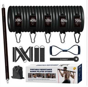 Dinuo personalizado gimnasio <span class=keywords><strong>ejercicio</strong></span> 250LB látex 11 Uds Cuerdas elásticas <span class=keywords><strong>Kit</strong></span> <span class=keywords><strong>bandas</strong></span> <span class=keywords><strong>de</strong></span> resistencia Kits con barra <span class=keywords><strong>de</strong></span> Pilates - Product Image 1