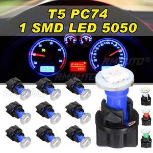 Ampoules LED T5 pour intérieur de voiture, 5/10 pièces, ampoule pour tableau de bord, jauge, instrument, 1SMD, ampoules LED T5 - Product Image 1
