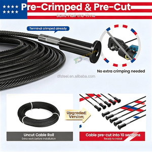 <span class=keywords><strong>Kit</strong></span> de garde-corps complet moderne <span class=keywords><strong>en</strong></span> aluminium noir pré-crimpé amélioré DF 12-16FT 36 pouces pour terrasses et porches – Installation facile - Product Image 5