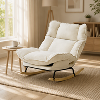 Fauteuil à bascule moderne et populaire, en tissu rembourré, extra-large, avec dossier haut réglable, multifonction, en promotion