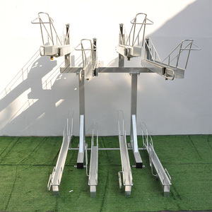 Instalación de estacionamiento de <span class=keywords><strong>bicicletas</strong></span> de dos pisos, estante de <span class=keywords><strong>bicicletas</strong></span> comercial, soporte de garaje, piso de construcción, Ciclo de exhibición Vertical alto - Product Image 3