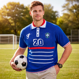 Pull personnalisé avec logo, pull à manches courtes pour homme, tricot décontracté, tricot de football, polo en tricot, pull vintage personnalisé - Product Image 4