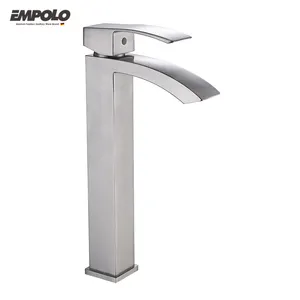 Grifo de lavabo europeo para baño, grifería de baño de níquel cepillado, agua fría, individual, con filtro