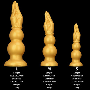 Plug Anal de Silicona Dorado con Cuentas, Dispositivo de Expansión para Hombres, Suministros Sexuales, Dildo Grande de Brazo Falso Extra Grande - Product Image 4