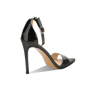 Sandali Moncheer da Donna <span class=keywords><strong>Neri</strong></span> in Vernice <span class=keywords><strong>con</strong></span> Cinturino <span class=keywords><strong>alla</strong></span> <span class=keywords><strong>Caviglia</strong></span>, Tacco a Spillo, Eleganti, Punta Aperta, Leggeri, Antiscivolo, Estivi - Product Image 5