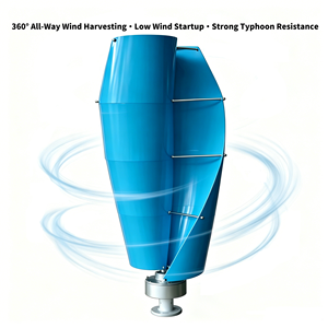 Generatore <span class=keywords><strong>Eolico</strong></span> ad Asse Verticale <span class=keywords><strong>da</strong></span> 1kW 2kW, Turbina Eolica Ibrida Solare-Eolica per Tetti Residenziali - Product Image 3