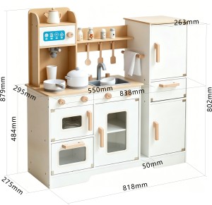 <span class=keywords><strong>Cuisine</strong></span> en bois de style japonais pour enfants, <span class=keywords><strong>grande</strong></span> <span class=keywords><strong>taille</strong></span>, ensemble de simulation de <span class=keywords><strong>cuisine</strong></span>, <span class=keywords><strong>jouet</strong></span> de préparation des aliments - Product Image 4