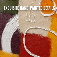 Peinture à l'huile abstraite colorée peinte à la main, art mural géométrique moderne, toile texturée, œuvre d'art contemporaine, décoration intérieure