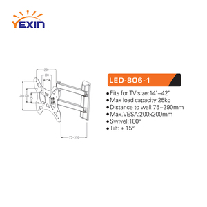 Supporto Universale da Parete per <span class=keywords><strong>TV</strong></span>, <span class=keywords><strong>Cornice</strong></span> per <span class=keywords><strong>TV</strong></span> da 14"-32" Pollici, Supporto per <span class=keywords><strong>TV</strong></span> LCD LED - Product Image 2