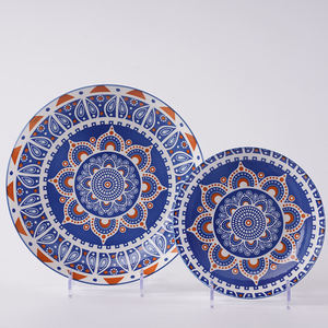 Ensemble de vaisselle en céramique de style marocain, 18 pièces, assiettes et bols en porcelaine, service pour 6 personnes, vente en gros de vaisselle - Product Image 5