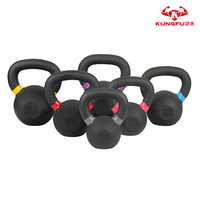 Kettlebells d'exercice en fonte avec poignée revêtue de poudre, vente en gros d'usine, avec cercle personnalisé en couleur