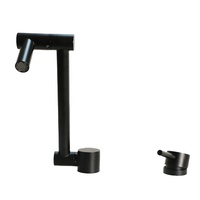Mini mélangeur de camping-car tendance 304 SS pivotant à 360° °   Évier pliable noir avec robinet double trou chaud et froid, poignée unique ZY-K220B
