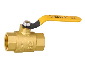 Lishui 3/4 inch chất lượng cao xử lý màu vàng van điều khiển khí Brass Ball valve cho gas gas van