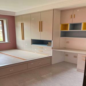 पूरे घर को अनुकूलित आधुनिक शैली लकड़ी के बेडरूम सेट भंडारण पर्यावरण के अनुकूल तमामी बेड के लिए वार्डरोब - Product Image 3