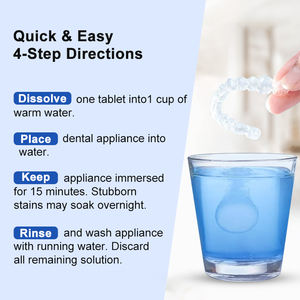 Tabletes de Limpeza para Alinhadores Dentários Smile Find, Rápida Limpeza, Marca Privada, 120 Tabletes para Limpeza de Dentaduras - Product Image 6