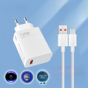 Cargador Rápido PD QC3.0 33W 67W 120W Adaptador de Corriente Enchufe US/EU con Cable de Datos y Carga USB Tipo C de 6A para Teléfonos HUAWEI Xiaomi - Product Image 3