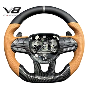 Volant sport personnalisé en fibre de carbone véritable V8carbon pour Charger Challenger <span class=keywords><strong>Durango</strong></span> RT <span class=keywords><strong>SRT8</strong></span> 15+ Pièces automobiles de modification et de course - Product Image 5