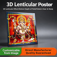 Image lenticulaire 3D de dieu indien, art mural religieux imperméable, images de dieux hindous traditionnels pour la décoration de la maison et du temple