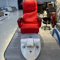 Fauteuil de pédicure de luxe pour salon de beauté avec massage vibrant réglable, bain à remous sans tuyauterie, massage complet du dos