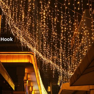 Guirnalda de luces impermeables coloridas para exteriores, cielo estrellado intermitente, tira de hielo, puerta de <span class=keywords><strong>cascada</strong></span>, decoración de techo, iluminación decorativa - Product Image 1