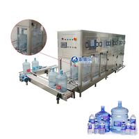 Machine de remplissage automatique d'eau potable pure en bouteilles de 3, 4 et 5 gallons, 150, 300, 450, 600, 900 et 1200 bph