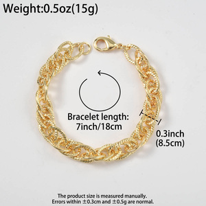 Pulsera de cobre de fábrica, moderna, texturizada, ovalada, antideslustre, chapada, unisex. - Product Image 6