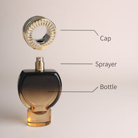Flacon de parfum en verre vide vintage 50ml 100ml 150ml avec atomiseur pompe et capuchon doré orné, emballage de luxe pour parfum