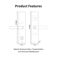 Bluelock Fabrieks Prijs Handgreep Slot Universeel Aluminium Legering WiFi Vingerafdruk Wachtwoord Slimme Deurslot